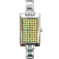 Geometric Tartan Pattern Square Rectangle Italian Charm Watch by Amaryn4rt