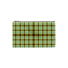 Geometric Tartan Pattern Square Cosmetic Bag (small)  by Amaryn4rt