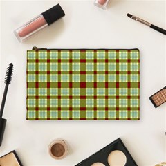 Geometric Tartan Pattern Square Cosmetic Bag (medium)  by Amaryn4rt