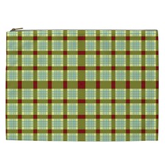 Geometric Tartan Pattern Square Cosmetic Bag (xxl)  by Amaryn4rt