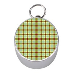 Geometric Tartan Pattern Square Mini Silver Compasses by Amaryn4rt