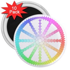 Polygon Evolution Wheel Geometry 3  Magnets (10 Pack)  by Amaryn4rt