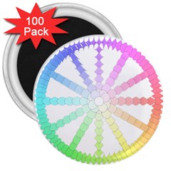 Polygon Evolution Wheel Geometry 3  Magnets (100 Pack) by Amaryn4rt