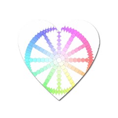 Polygon Evolution Wheel Geometry Heart Magnet by Amaryn4rt