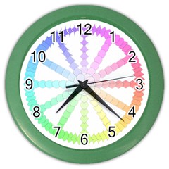 Polygon Evolution Wheel Geometry Color Wall Clocks by Amaryn4rt