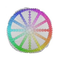 Polygon Evolution Wheel Geometry Standard 15  Premium Round Cushions by Amaryn4rt