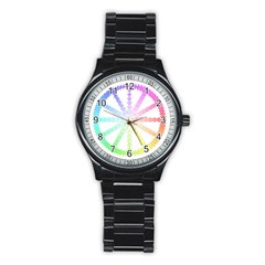 Polygon Evolution Wheel Geometry Stainless Steel Round Watch by Amaryn4rt