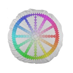 Polygon Evolution Wheel Geometry Standard 15  Premium Flano Round Cushions by Amaryn4rt