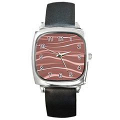 Lines Swinging Texture Background Square Metal Watch by Amaryn4rt