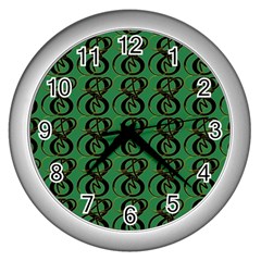 Abstract Pattern Graphic Lines Wall Clocks (silver)  by Amaryn4rt