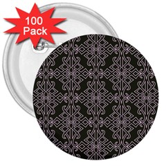 Line Geometry Pattern Geometric 3  Buttons (100 Pack)  by Amaryn4rt