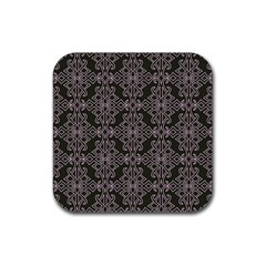 Line Geometry Pattern Geometric Rubber Coaster (square)  by Amaryn4rt