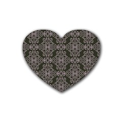 Line Geometry Pattern Geometric Rubber Coaster (heart)  by Amaryn4rt