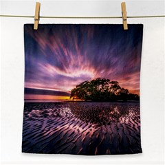 Landscape Reflection Waves Ripples Face Towel by Amaryn4rt