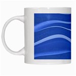 Lines Swinging Texture  Blue Background White Mugs Left