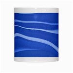 Lines Swinging Texture  Blue Background White Mugs Center