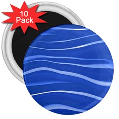 Lines Swinging Texture  Blue Background 3  Magnets (10 Pack)  by Amaryn4rt