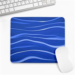 Lines Swinging Texture  Blue Background Large Mousepads by Amaryn4rt