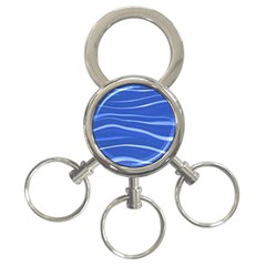 Lines Swinging Texture  Blue Background 3-ring Key Chains by Amaryn4rt