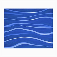 Lines Swinging Texture  Blue Background Small Glasses Cloth (2-side) by Amaryn4rt