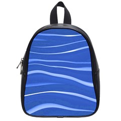 Lines Swinging Texture  Blue Background School Bags (small)  by Amaryn4rt