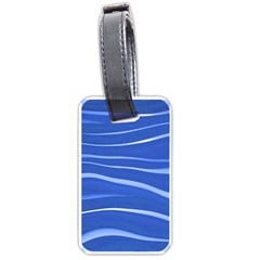 Lines Swinging Texture  Blue Background Luggage Tags (one Side)  by Amaryn4rt