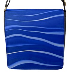 Lines Swinging Texture  Blue Background Flap Messenger Bag (s) by Amaryn4rt