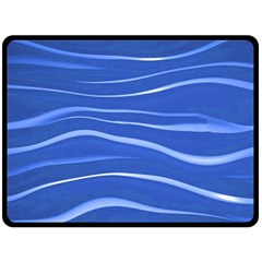 Lines Swinging Texture  Blue Background Double Sided Fleece Blanket (large)  by Amaryn4rt