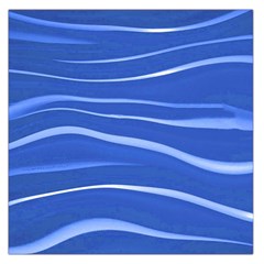 Lines Swinging Texture  Blue Background Large Satin Scarf (square) by Amaryn4rt