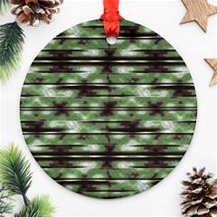 Stripes Camo Pattern Print Ornament (round) by dflcprints