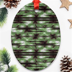 Stripes Camo Pattern Print Ornament (oval) by dflcprints