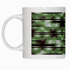 Stripes Camo Pattern Print White Mugs by dflcprints