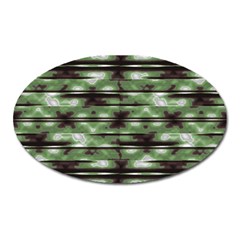 Stripes Camo Pattern Print Oval Magnet by dflcprints