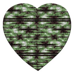 Stripes Camo Pattern Print Jigsaw Puzzle (heart)