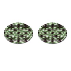 Stripes Camo Pattern Print Cufflinks (oval) by dflcprints