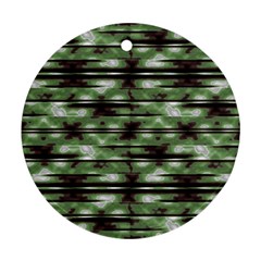 Stripes Camo Pattern Print Round Ornament (two Sides) by dflcprints