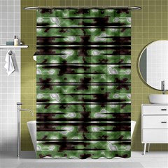 Stripes Camo Pattern Print Shower Curtain 48  X 72  (small)  by dflcprints