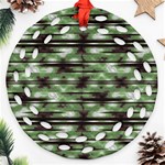 Stripes Camo Pattern Print Round Filigree Ornament (Two Sides) Front