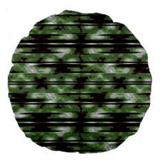 Stripes Camo Pattern Print Large 18  Premium Round Cushions by dflcprints