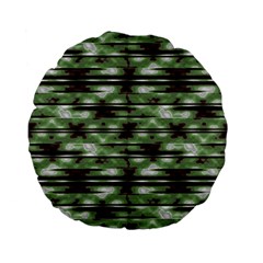 Stripes Camo Pattern Print Standard 15  Premium Flano Round Cushions by dflcprints