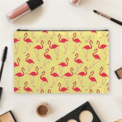 Flamingo Pattern Cosmetic Bag (large)  by Valentinaart