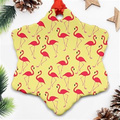 Flamingo Pattern Snowflake Ornament (two Sides) by Valentinaart