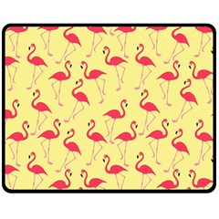 Flamingo Pattern Double Sided Fleece Blanket (medium)  by Valentinaart