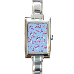 Flamingo Pattern Rectangle Italian Charm Watch by Valentinaart