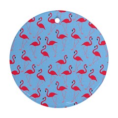 Flamingo Pattern Ornament (round) by Valentinaart