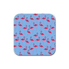 Flamingo Pattern Rubber Square Coaster (4 Pack)  by Valentinaart