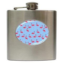 Flamingo Pattern Hip Flask (6 Oz) by Valentinaart