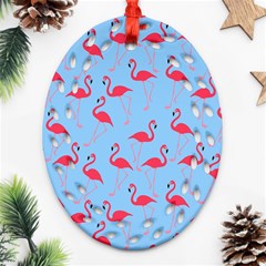 Flamingo Pattern Ornament (oval Filigree) by Valentinaart