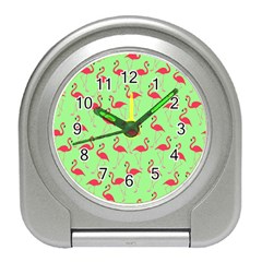 Flamingo Pattern Travel Alarm Clocks by Valentinaart