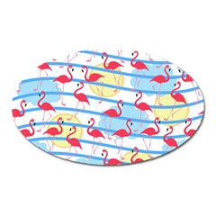 Flamingo Pattern Oval Magnet by Valentinaart